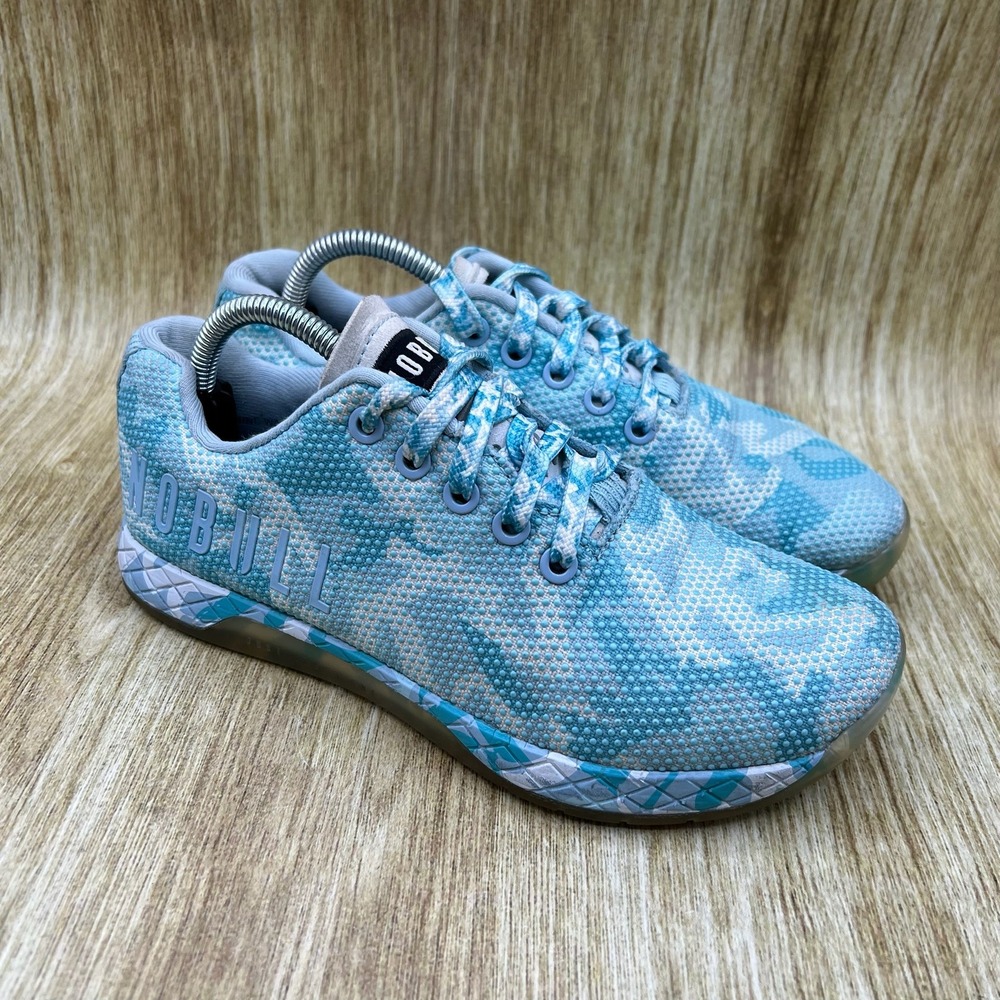 NOBULL Superfabric Women's‎ Size 6.5 Blue Camo Athletic Trainer Shoes Sneakers